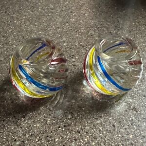 Colorful Swirl Glass Candle Holders
